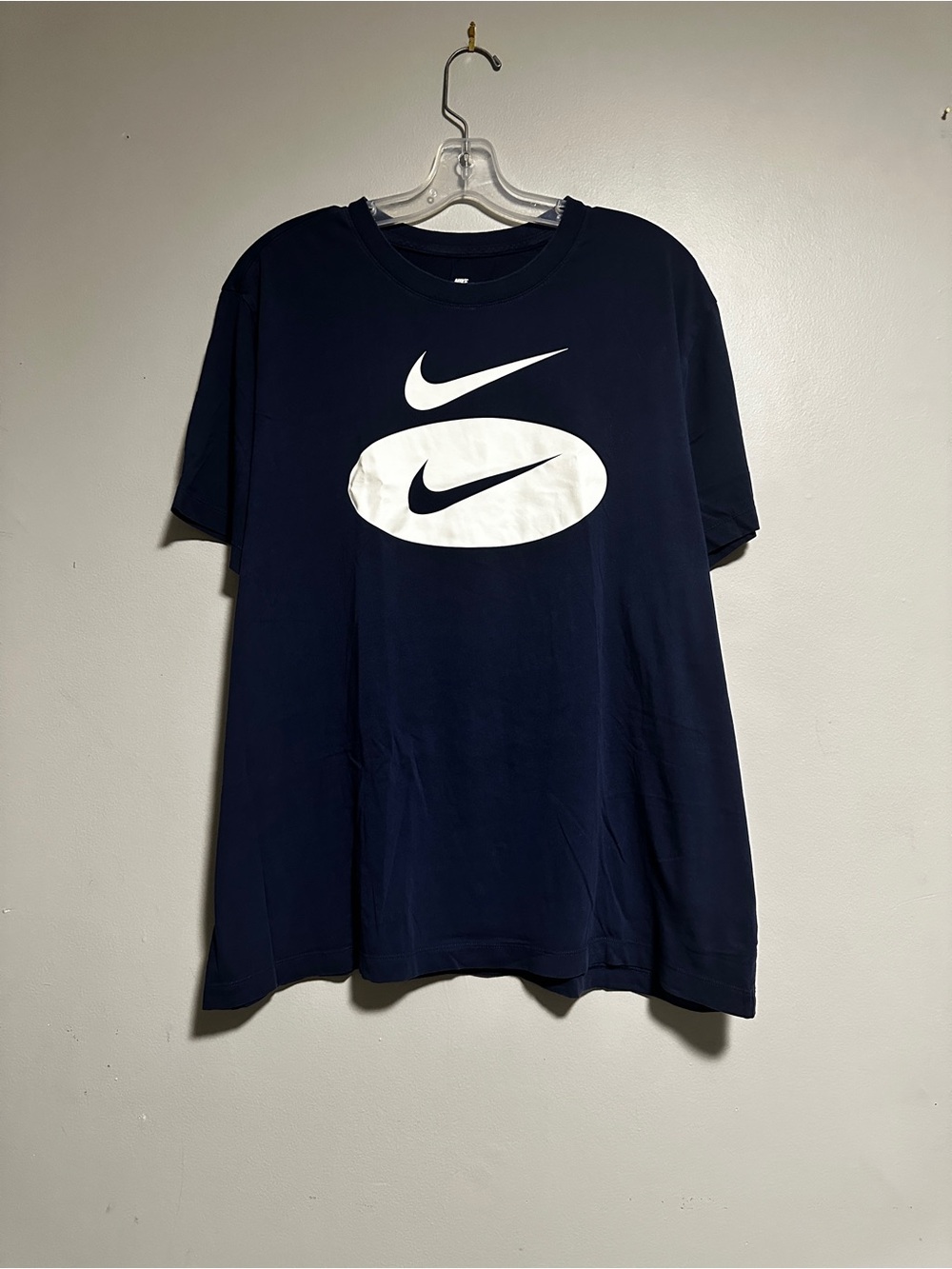 Nike Navy Short Sleeve Tee with White Double Swoosh